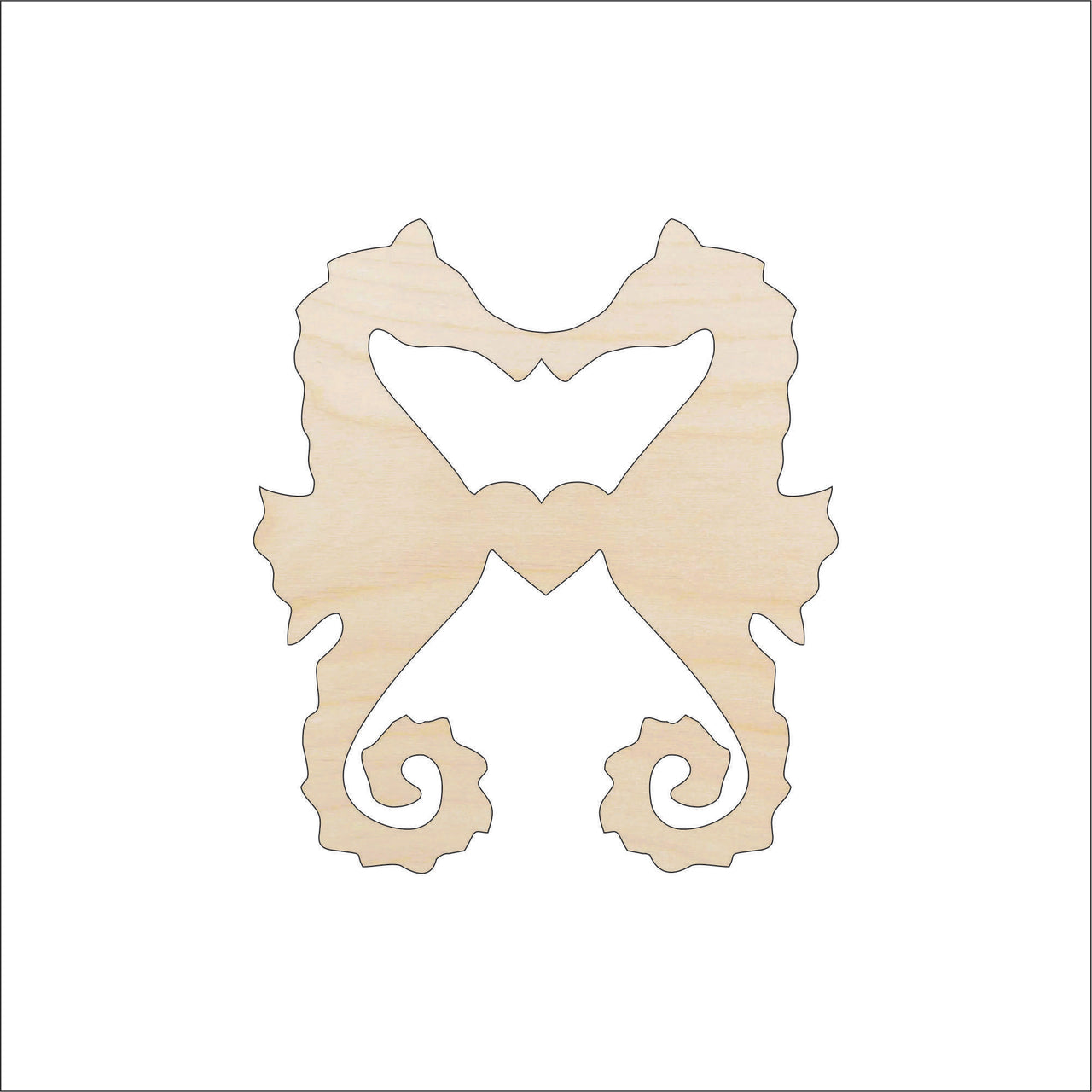 Seahorse Wood Craft Shape - Laser Cut Baltic Birch Unfinished DIY Wood Art Supplies SEA37 - The Wood Shape Store