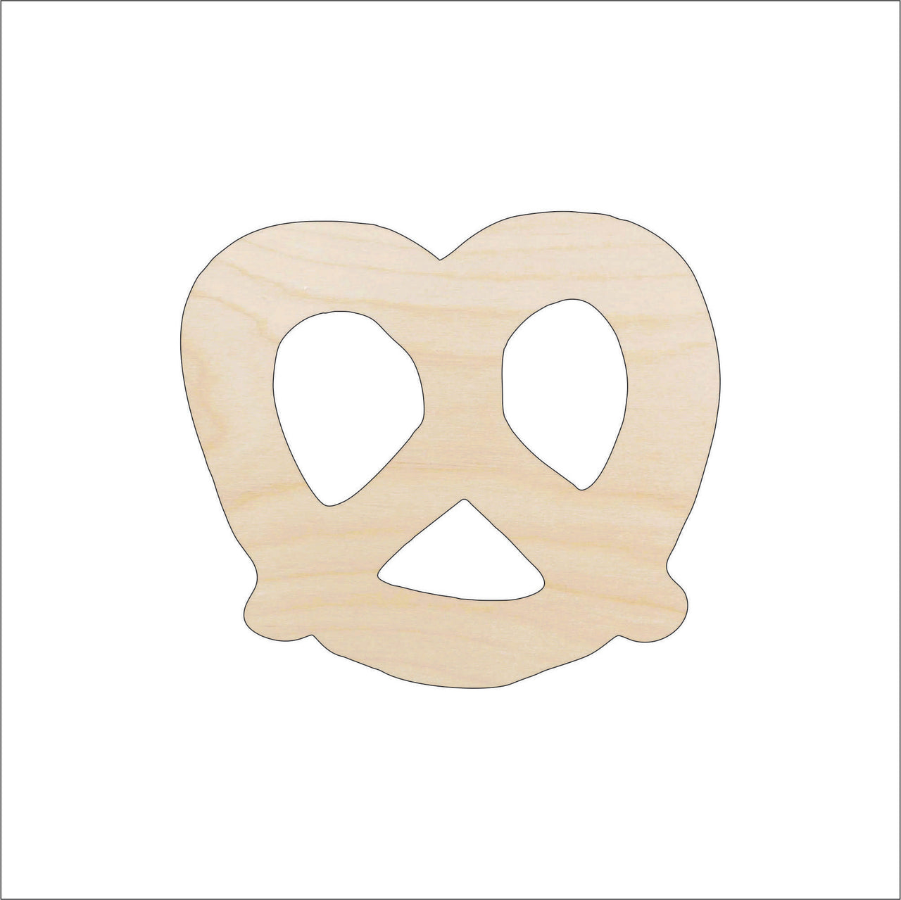 Pretzel Wood Craft Shape - Laser Cut Baltic Birch Unfinished DIY Wood Art Supplies FOD51 - The Wood Shape Store