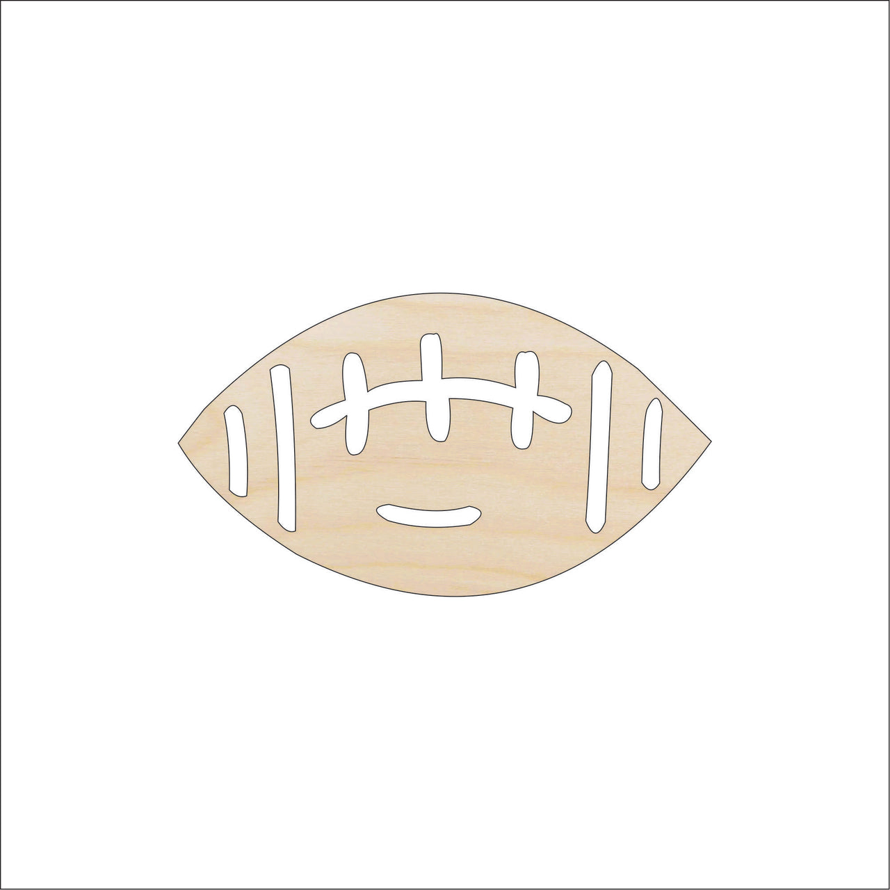 Football Wood Craft Shape - Laser Cut Baltic Birch Unfinished DIY Wood Art Supplies SPT670 - The Wood Shape Store