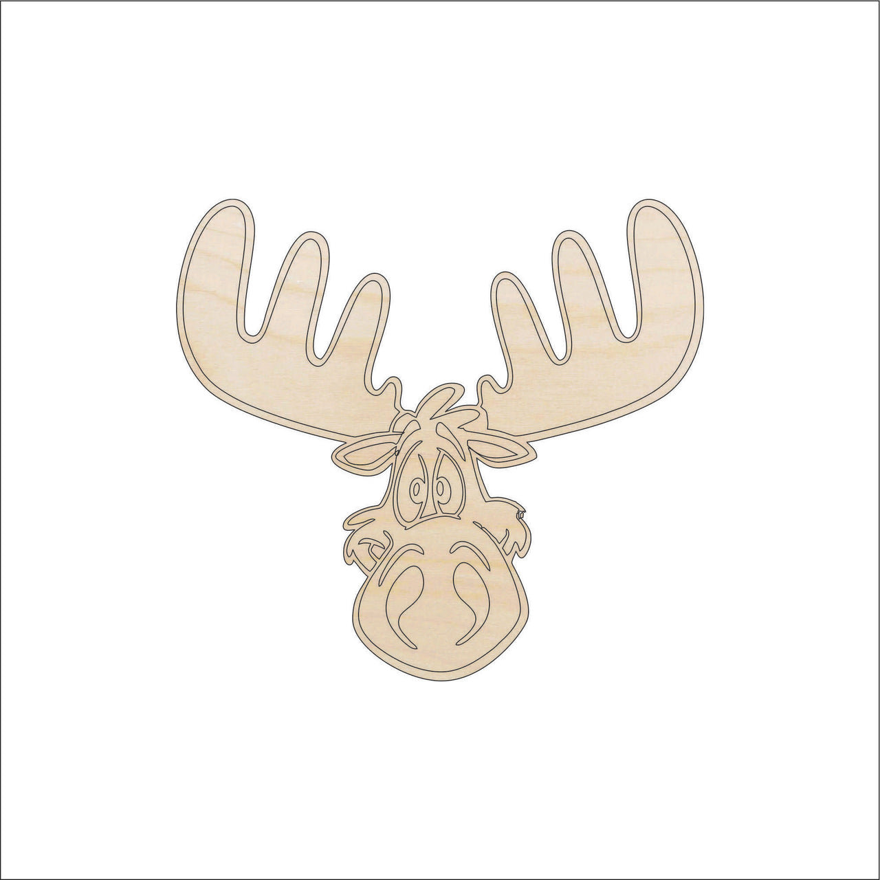 Moose Wood Craft Shape - Laser Cut Baltic Birch Unfinished DIY Wood Art Supplies MUS27 - The Wood Shape Store