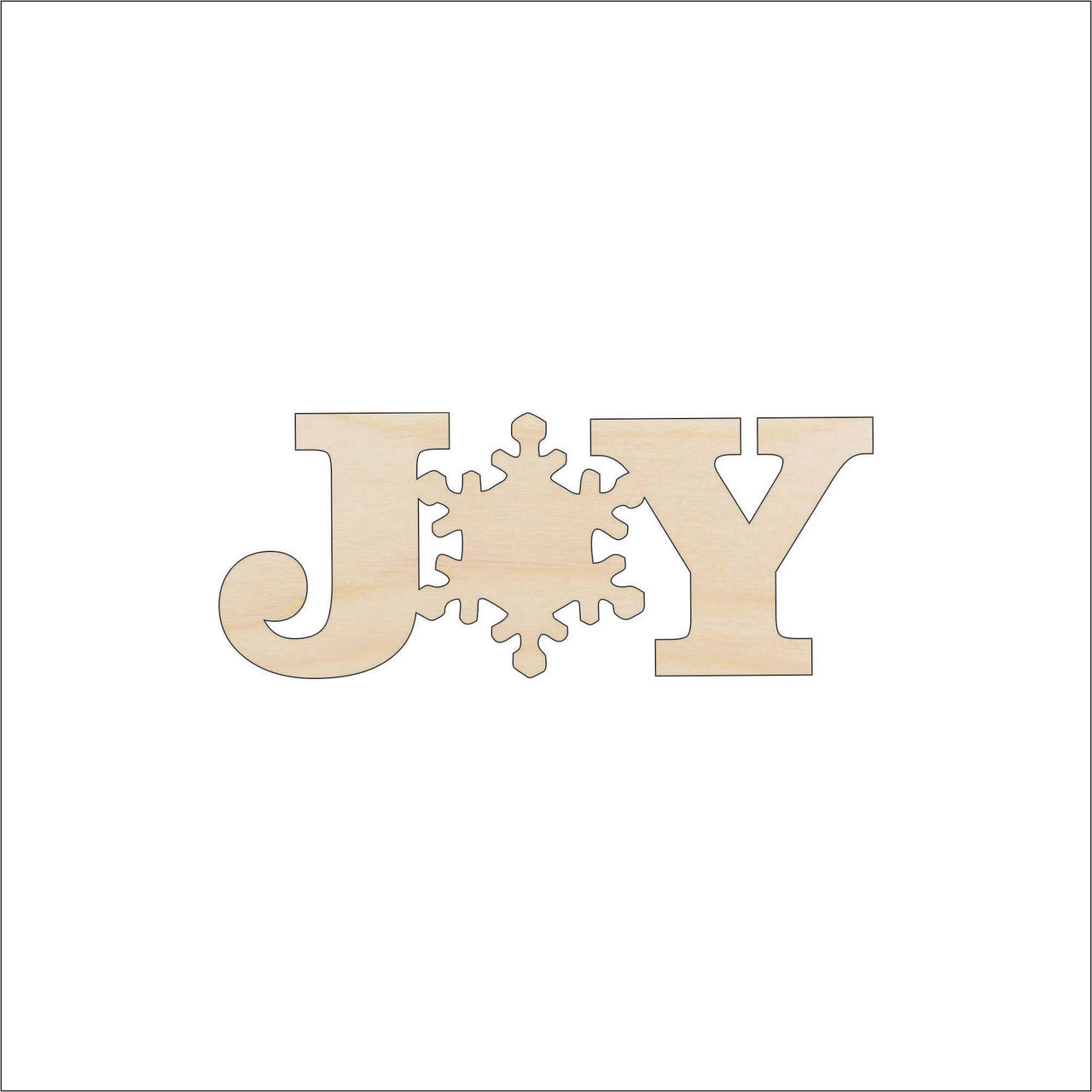 Joy Wood Craft Shape - Laser Cut Baltic Birch Unfinished DIY Wood Art Supplies XMS47 - The Wood Shape Store