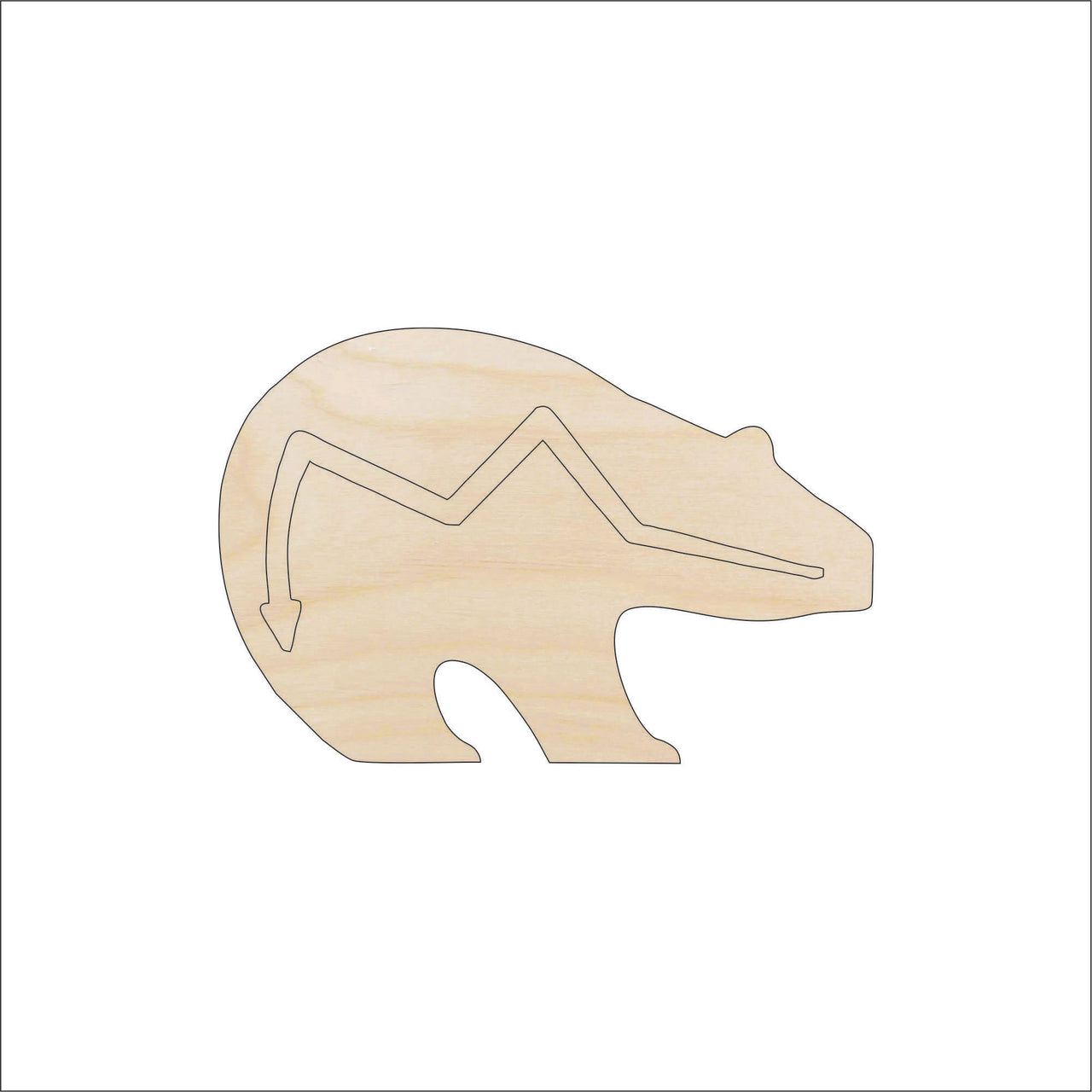 Bear Wood Craft Shape – Laser Cut Baltic Birch Unfinished DIY Wood Art Supplies BER78 - The Wood Shape Store