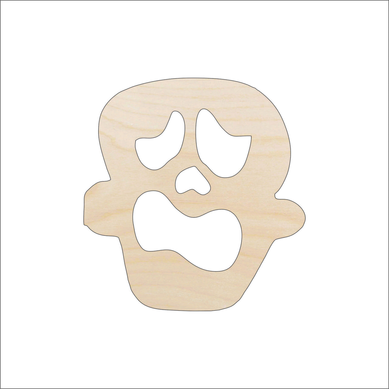 Scary Skull Wood Craft Shape - Laser Cut Baltic Birch Unfinished DIY Wood Art Supplies SKL27 - The Wood Shape Store