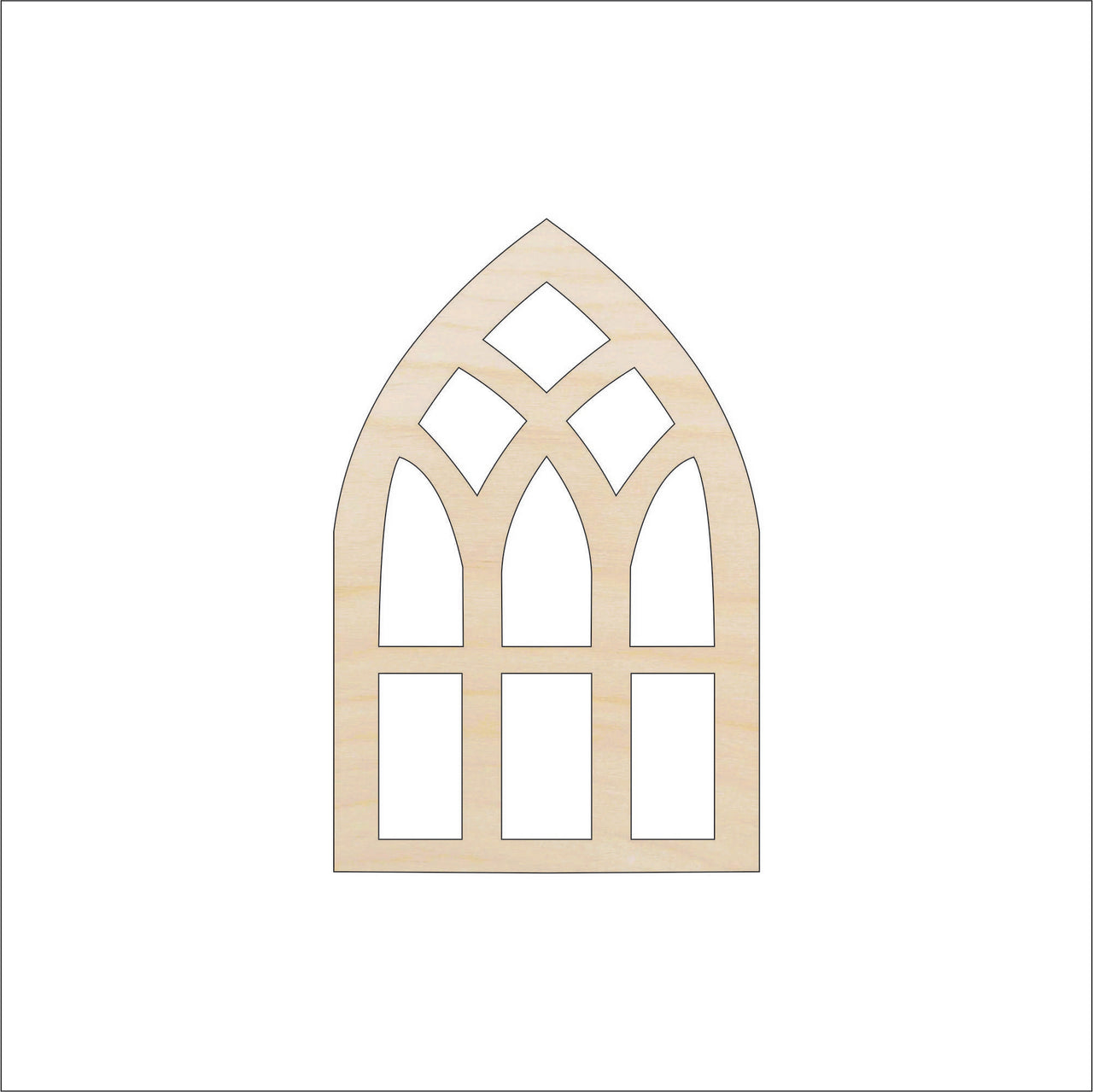 Window Wood Craft Shape - Laser Cut Baltic Birch Unfinished DIY Wood Art Supplies BLD4 - The Wood Shape Store