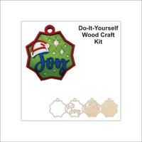 Joy 3D Laser Cut Ornament – Baltic Birch Wood Craft Supplies | DIY Wood Ornament Kit XM53 - The Wood Shape Store