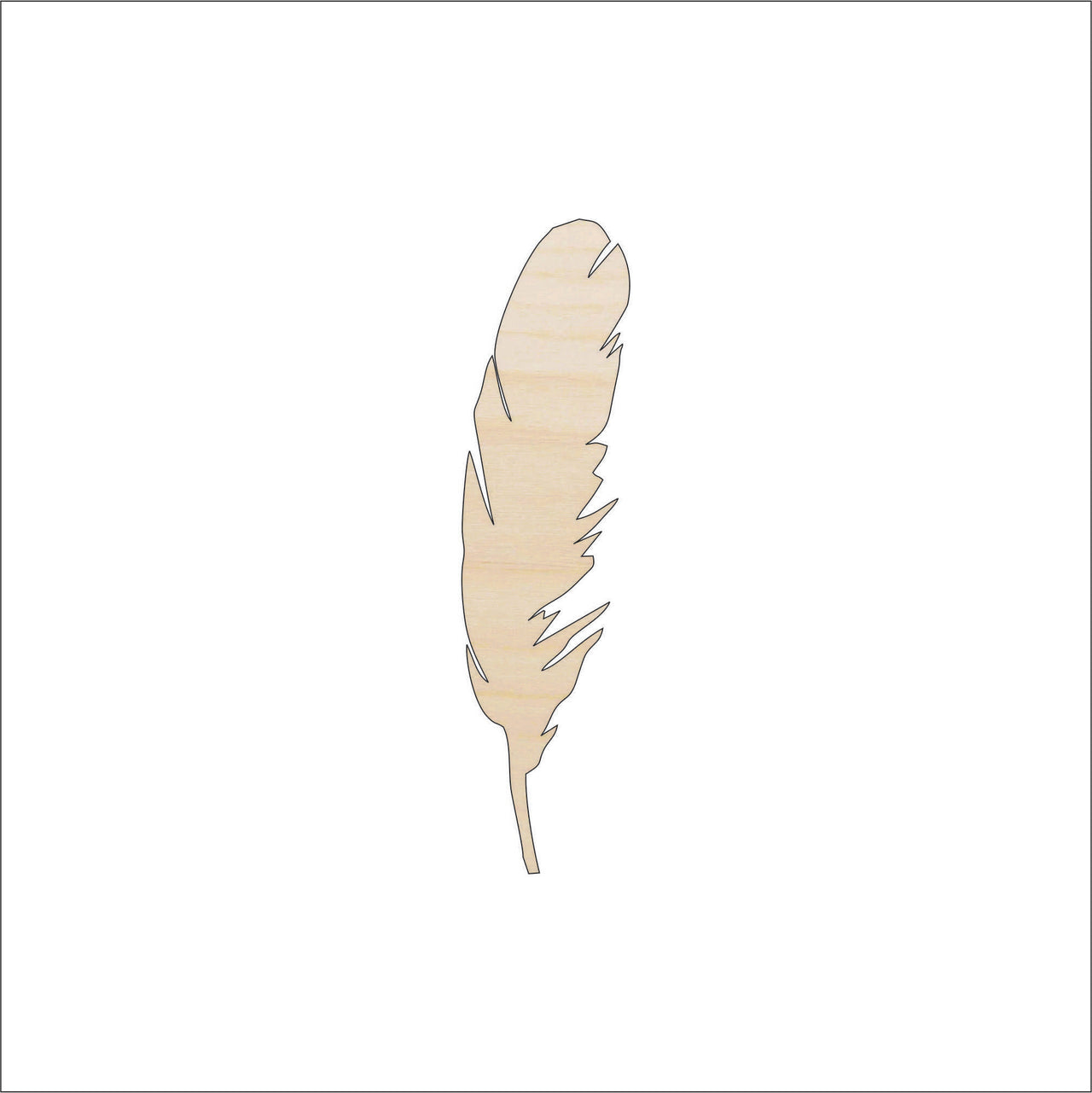 Feather Wood Craft Shape - Laser Cut Baltic Birch Unfinished DIY Wood Art Supplies XTR30 - The Wood Shape Store