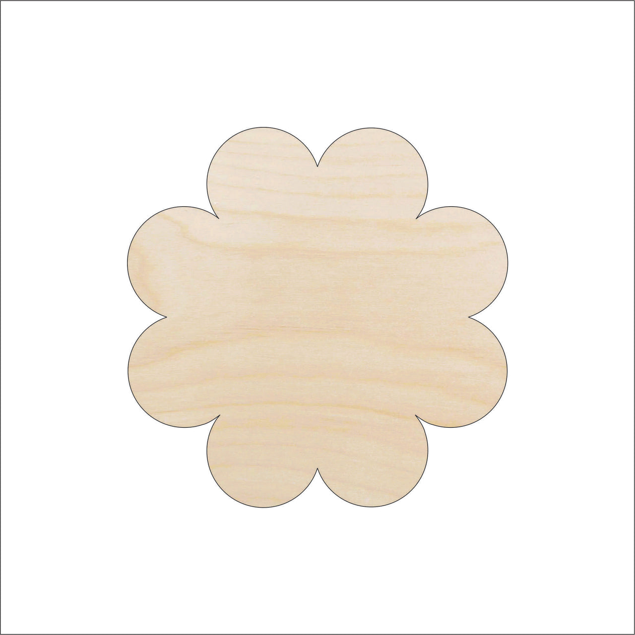 Flower Wood Craft Shape - Laser Cut Baltic Birch Unfinished DIY Wood Art Supplies FLR91 - The Wood Shape Store