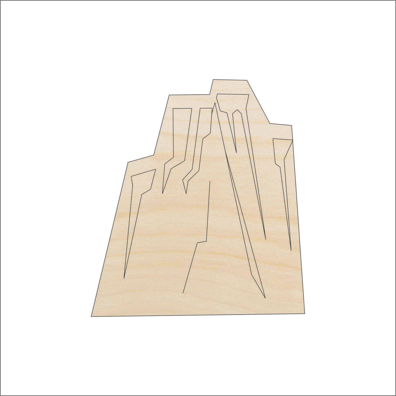 Mountains Wood Craft Shape - Laser Cut Baltic Birch Unfinished DIY Wood Art Supplies XTR89 - The Wood Shape Store
