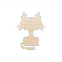 Cat Wood Craft Shape - Laser Cut Baltic Birch Unfinished DIY Wood Art Supplies CAT201 - The Wood Shape Store