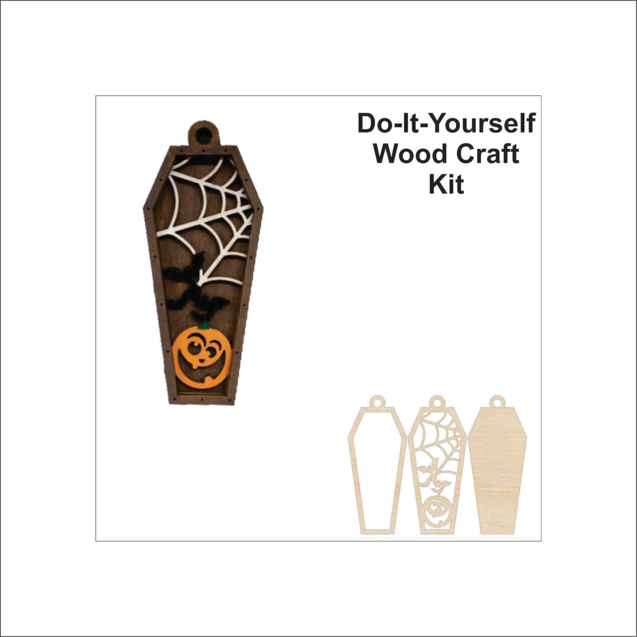 Halloween 3D Laser Cut Ornament – Baltic Birch Wood Craft Supplies | DIY Wood Ornament Kit HA6 - The Wood Shape Store