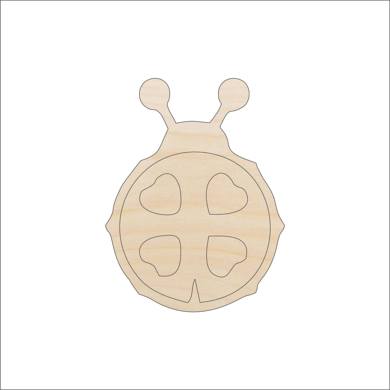 Ladybug Wood Craft Shape - Laser Cut Baltic Birch Unfinished DIY Wood Art Supplies BUG2 - The Wood Shape Store