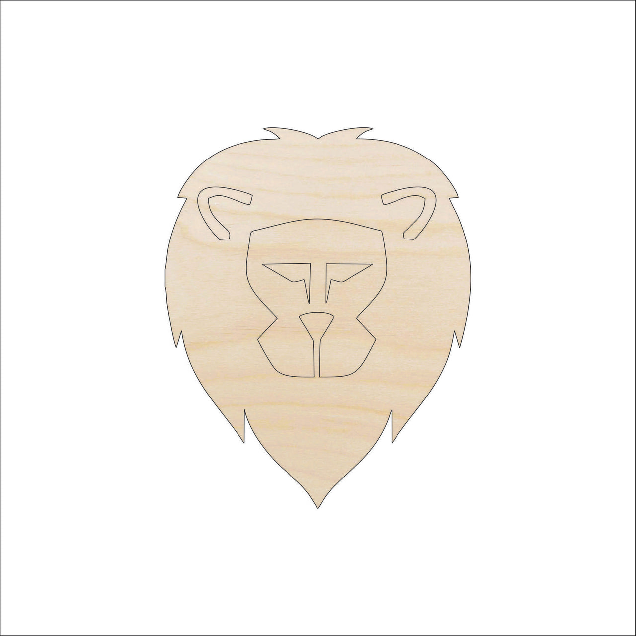 Lion Wood Craft Shape - Laser Cut Baltic Birch Unfinished DIY Wood Art Supplies CAT53 - The Wood Shape Store