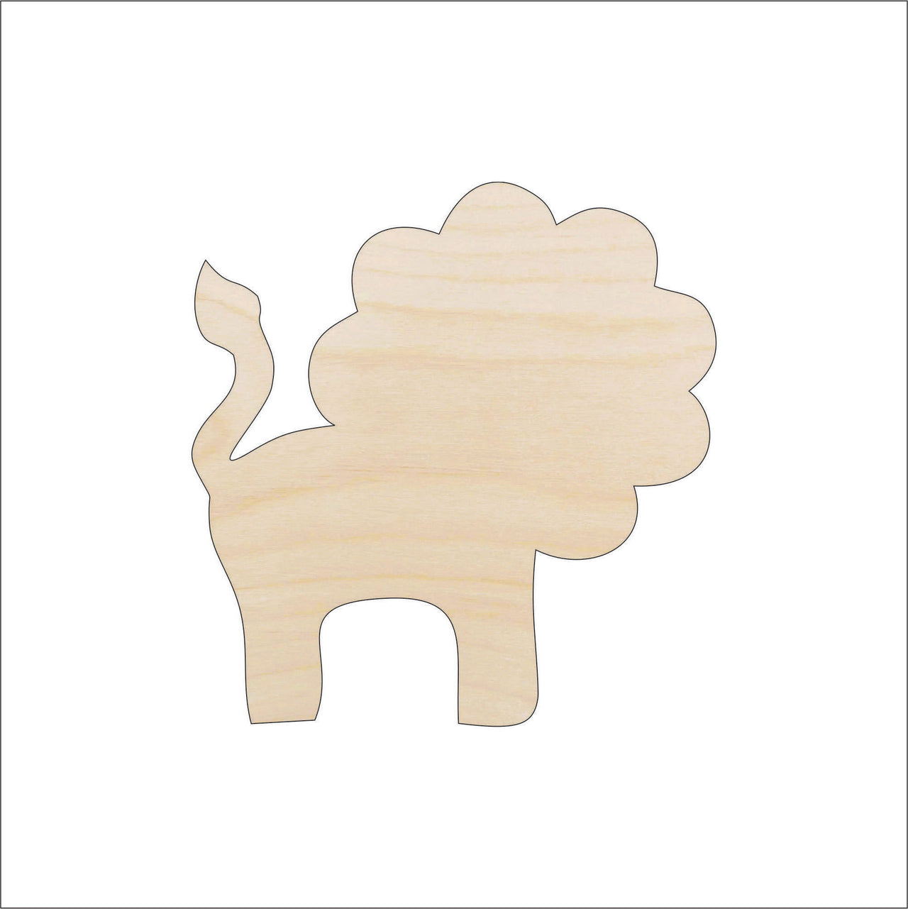 Lion Wood Craft Shape - Laser Cut Baltic Birch Unfinished DIY Wood Art Supplies CAT54 - The Wood Shape Store