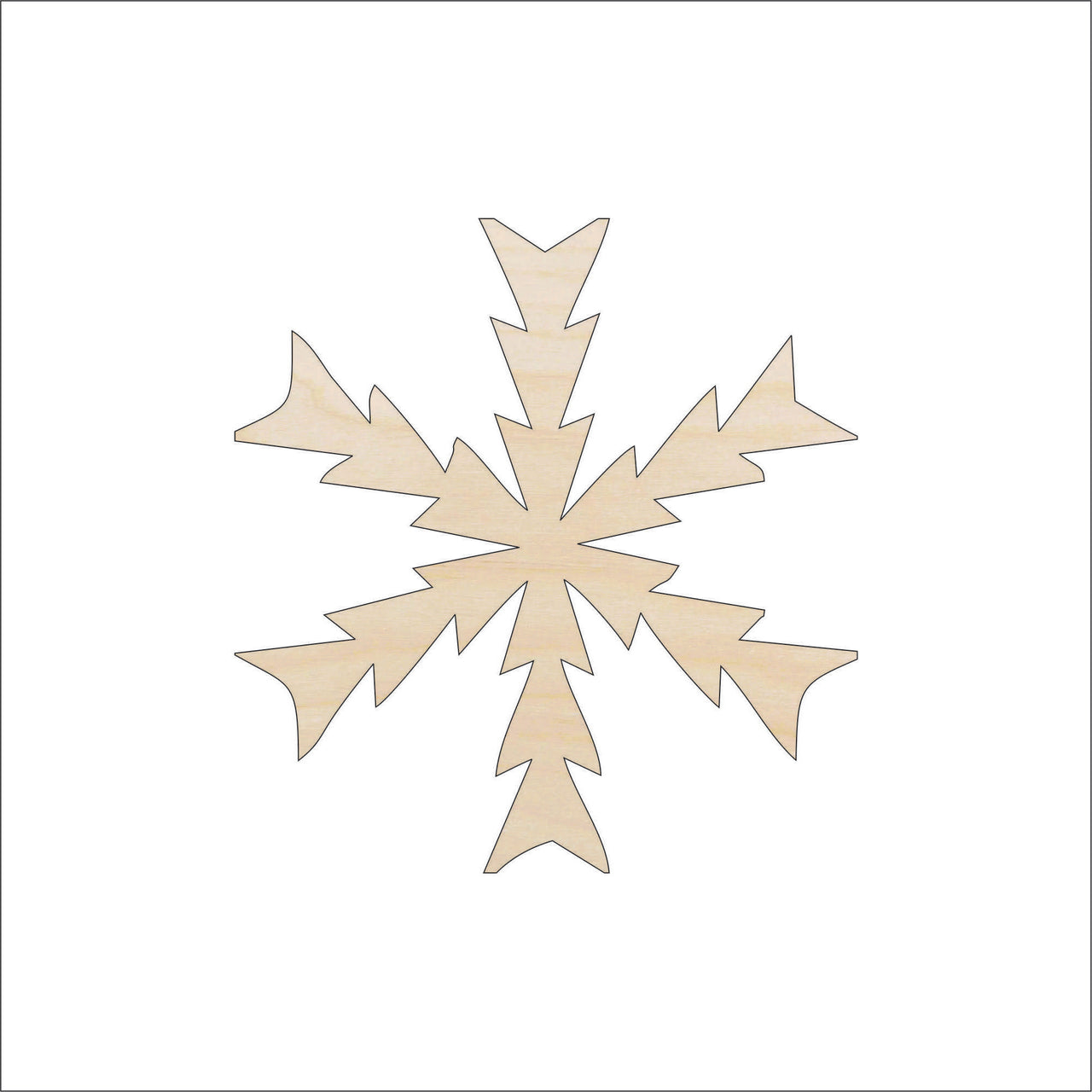 Snowflake Wood Craft Shape - Laser Cut Baltic Birch Unfinished DIY Wood Art Supplies SNW5 - The Wood Shape Store