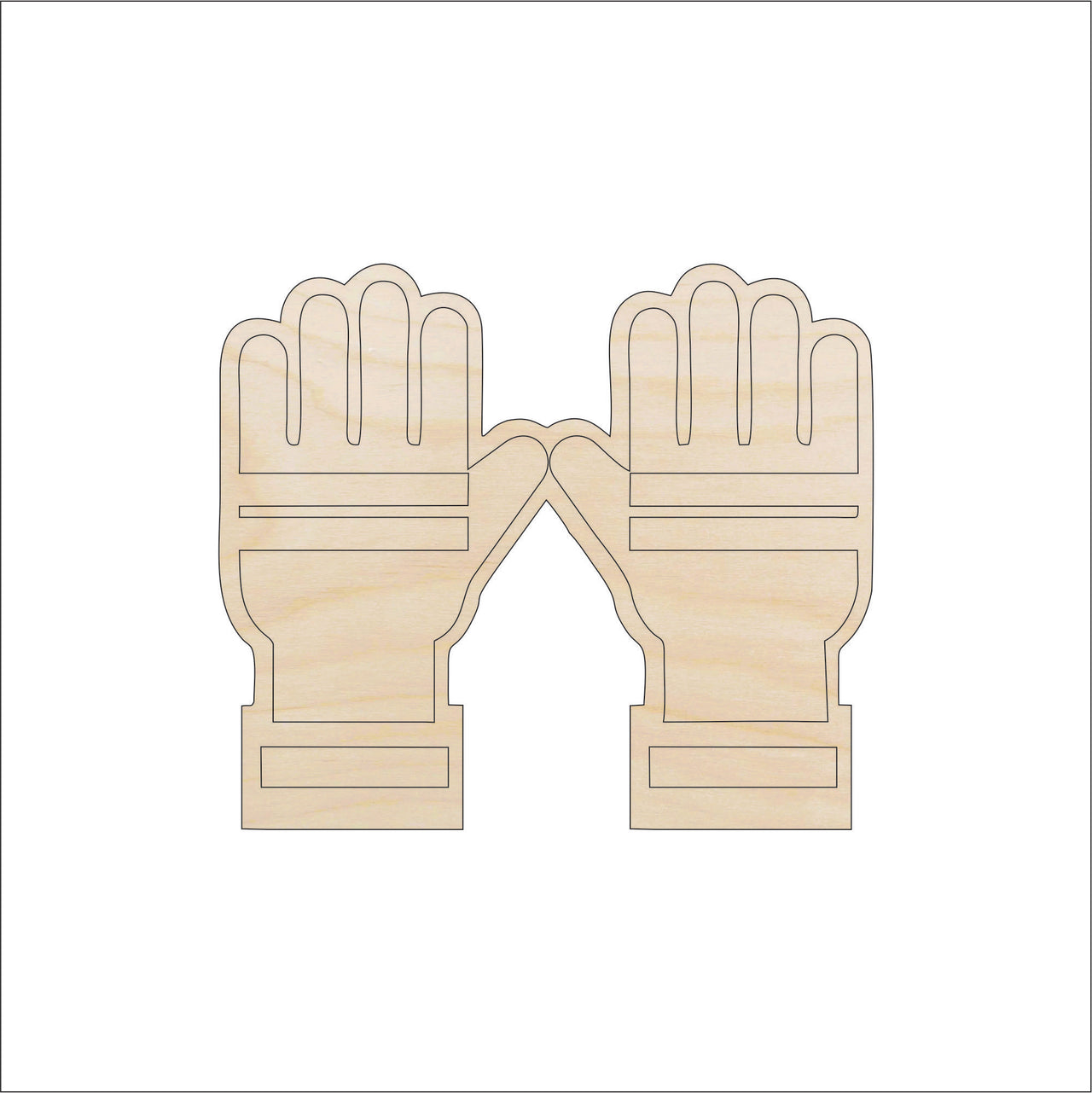 Gloves Wood Craft Shape - Laser Cut Baltic Birch Unfinished DIY Wood Art Supplies CLT112 - The Wood Shape Store