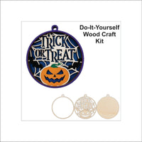 Pumpkin 3D Laser Cut Ornament – Baltic Birch Wood Craft Supplies | DIY Wood Ornament Kit HA21 - The Wood Shape Store