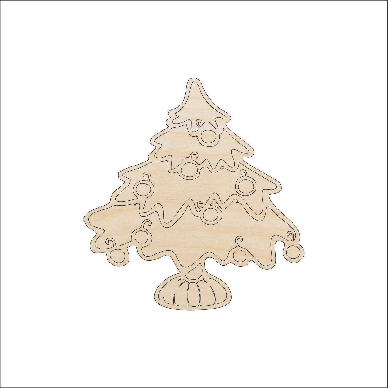 Christmas Tree Wood Craft Shape - Laser Cut Baltic Birch Unfinished DIY Wood Art Supplies XMS13 - The Wood Shape Store
