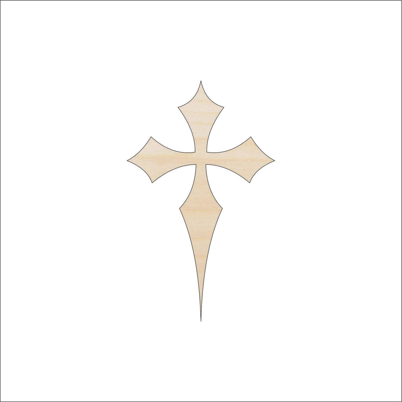 Cross Wood Craft Shape - Laser Cut Baltic Birch Unfinished DIY Wood Art Supplies REL62 - The Wood Shape Store