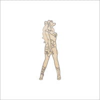 Cowgirl Wood Craft Shape - Laser Cut Baltic Birch Unfinished DIY Wood Art Supplies PPL92 - The Wood Shape Store