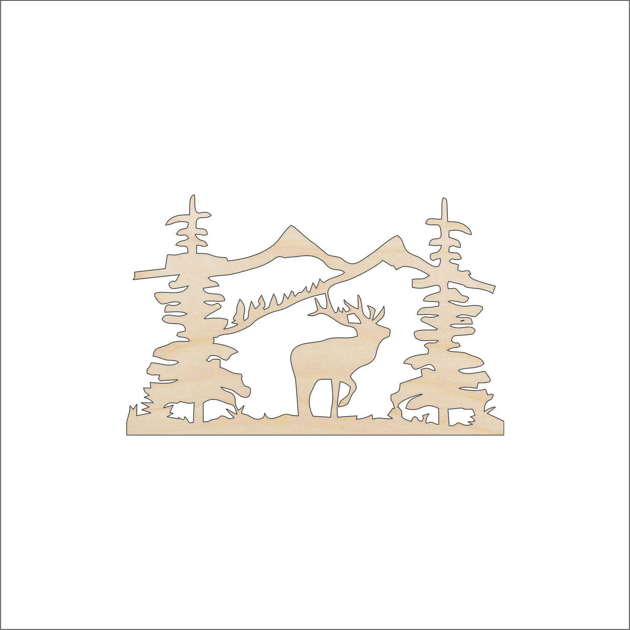 Moose Wood Craft Shape - Laser Cut Baltic Birch Unfinished DIY Wood Art Supplies MUS6 - The Wood Shape Store
