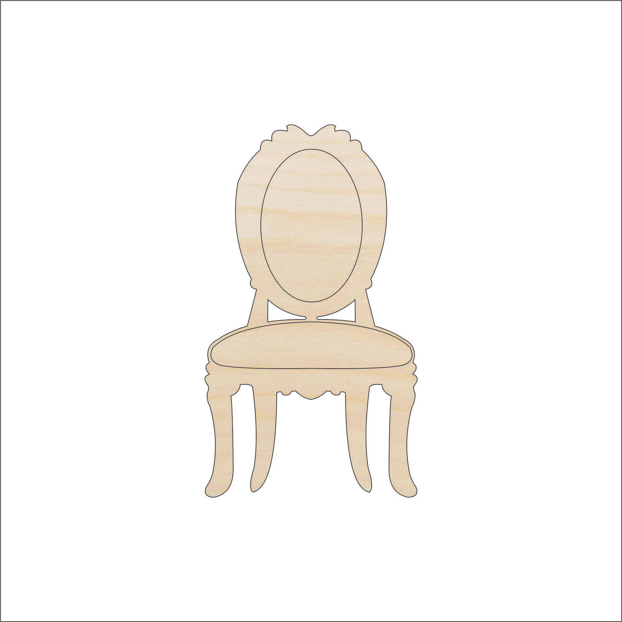 Chair Wood Craft Shape - Laser Cut Baltic Birch Unfinished DIY Wood Art Supplies DCR41 - The Wood Shape Store