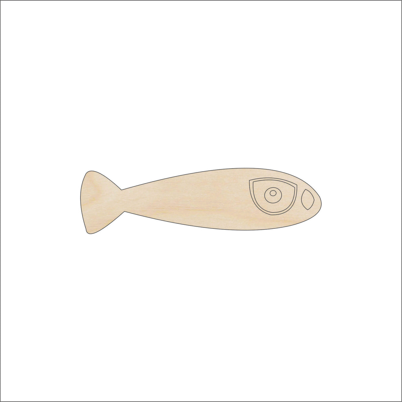 Fish Wood Craft Shape - Laser Cut Baltic Birch Unfinished DIY Wood Art Supplies FSH51 - The Wood Shape Store