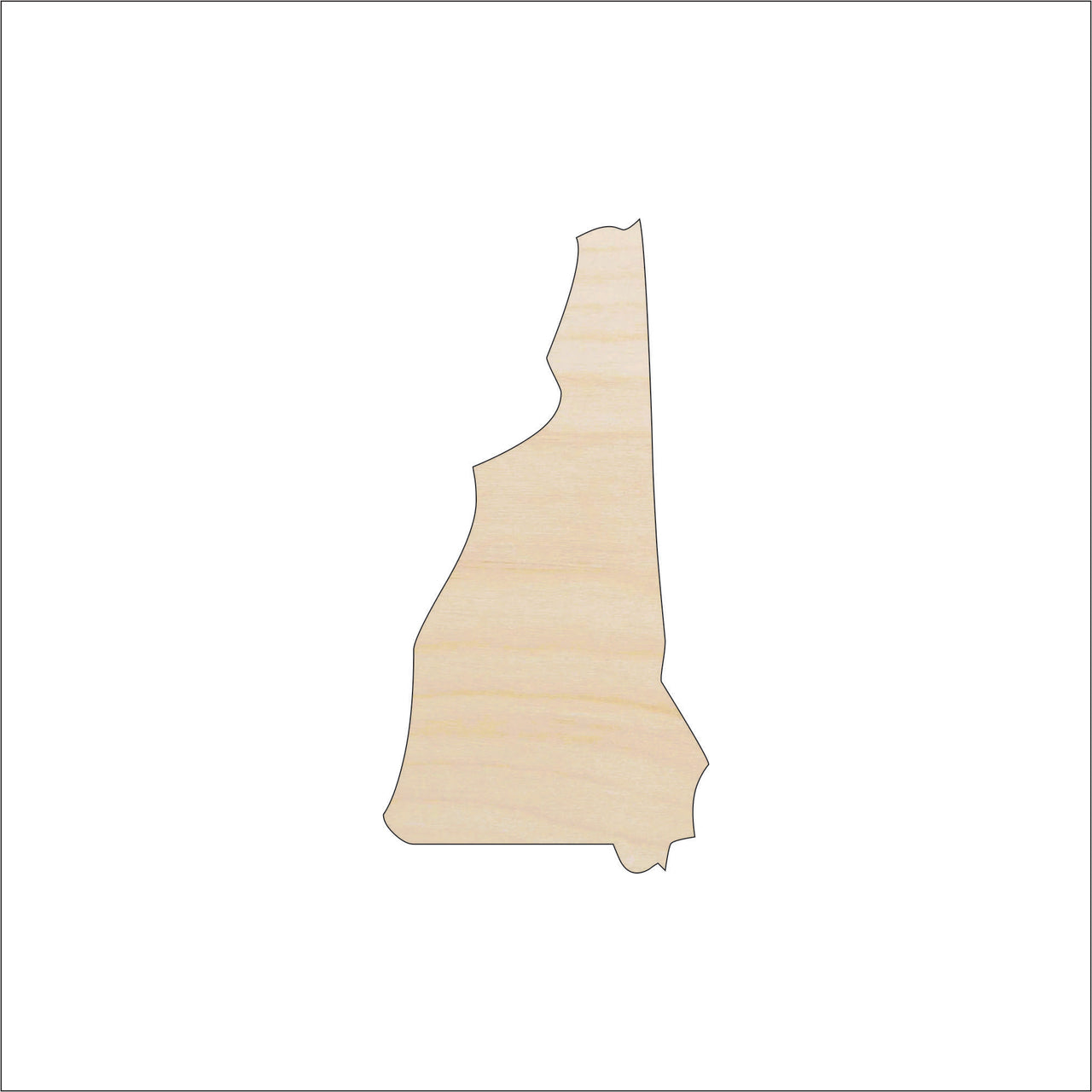 New Hampshire Wood Craft Shape - Laser Cut Baltic Birch Unfinished Art Supplies STAT77 - The Wood Shape Store