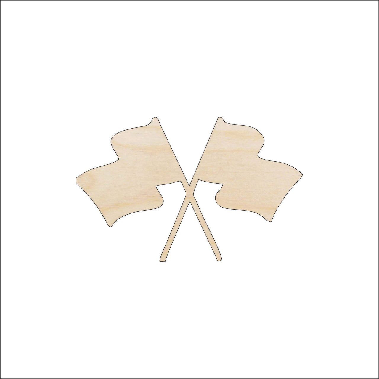 Flag Wood Craft Shape - Laser Cut Baltic Birch Unfinished DIY Wood Art Supplies CAR69 - The Wood Shape Store