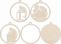 Cat 3D Laser Cut Ornament – Baltic Birch Wood Craft Supplies | DIY Wood Ornament Kit AN30 - The Wood Shape Store