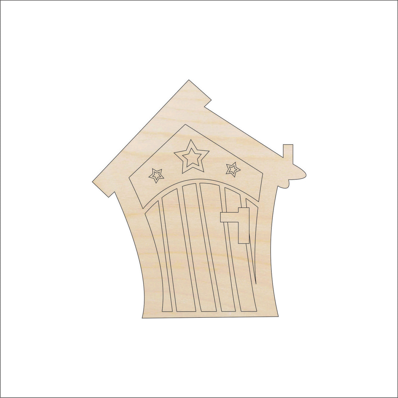 Fairy Door Wood Craft Shape - Laser Cut Baltic Birch Unfinished DIY Wood Art Supplies BLD75 - The Wood Shape Store