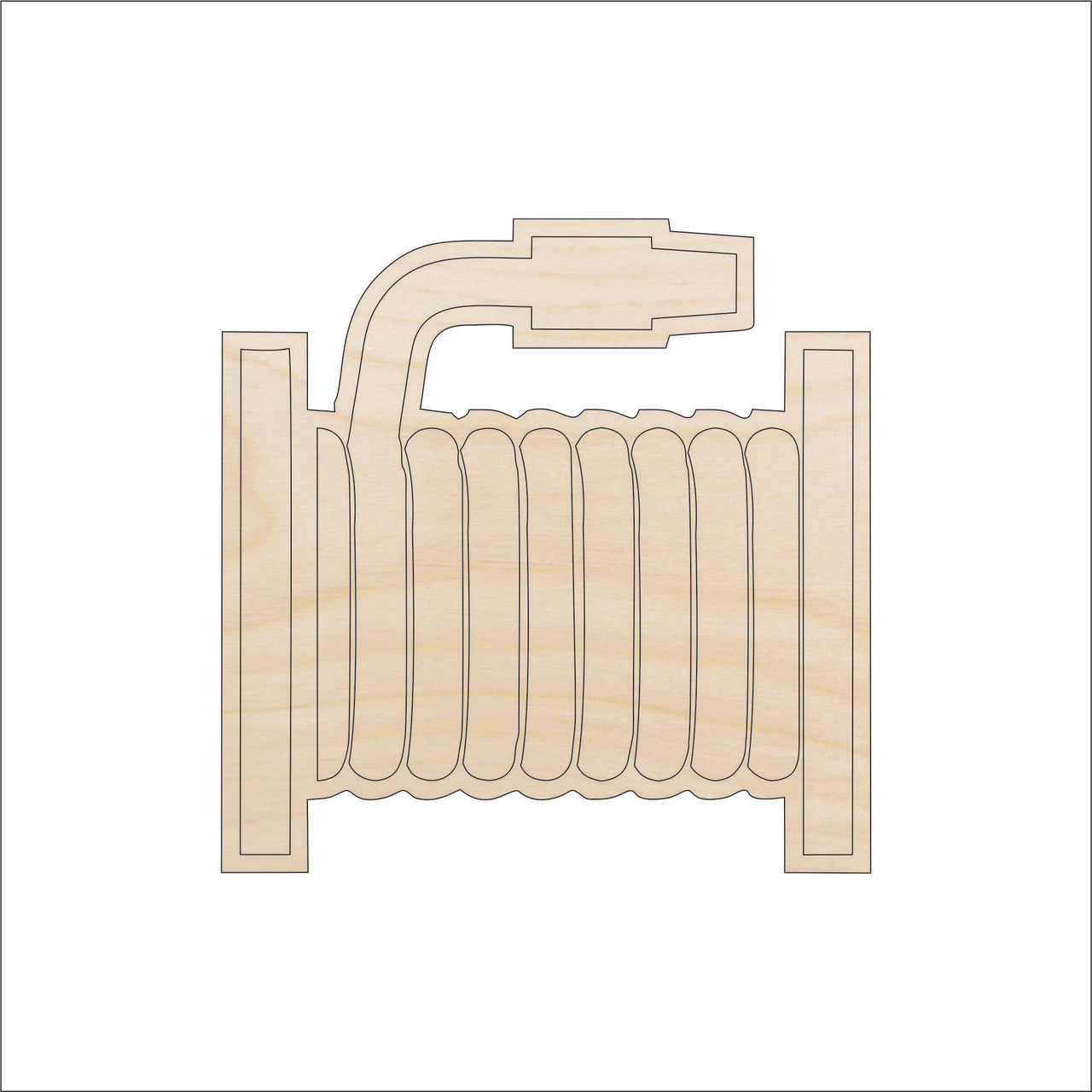 Fire Hose Wood Craft Shape - Laser Cut Baltic Birch Unfinished DIY Wood Art Supplies DCR51 - The Wood Shape Store