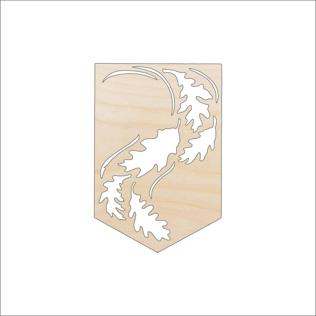 Leaf Banner - Wood Craft Shape - Laser Cut Baltic Birch Unfinished DIY Wood Art Supplies BNR1 - The Wood Shape Store