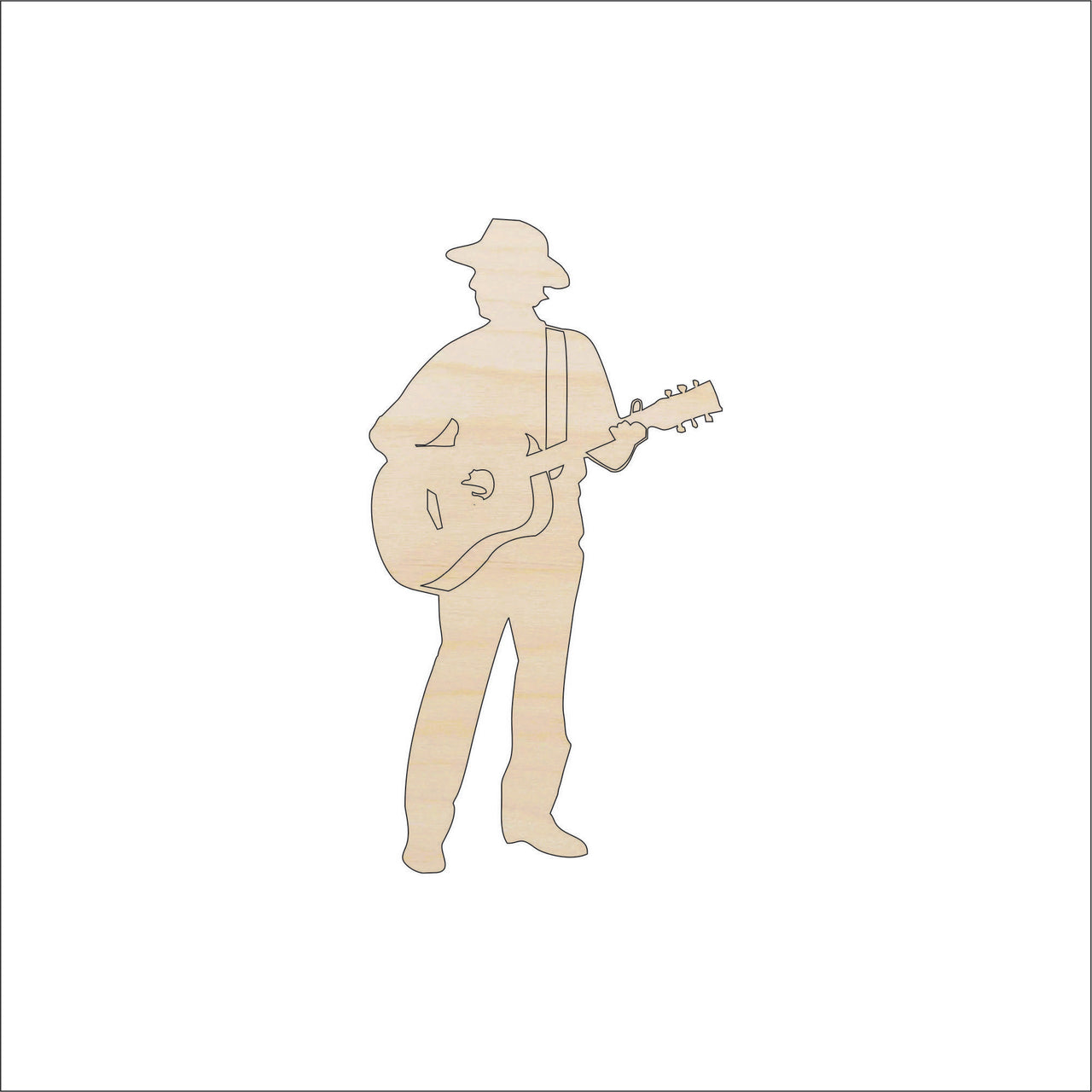 Guitar Wood Craft Shape - Laser Cut Baltic Birch Unfinished DIY Wood Art Supplies MSC47 - The Wood Shape Store