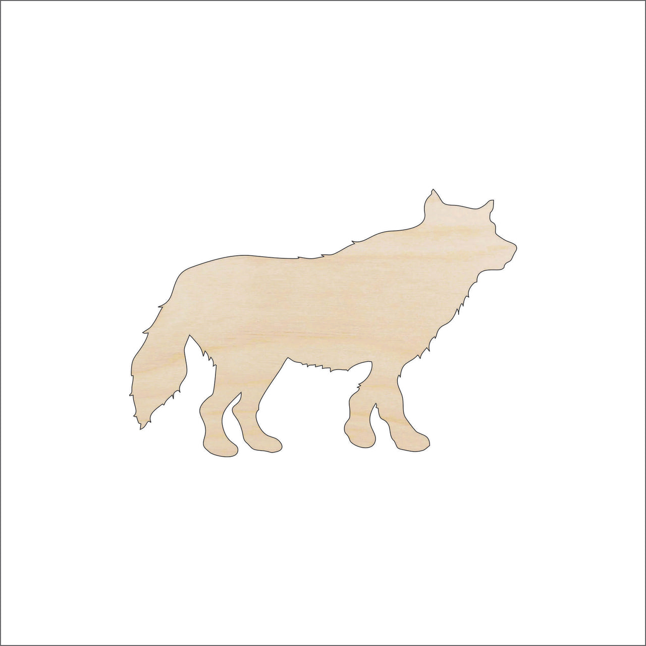 Wolf Wood Craft Shape – Laser Cut Baltic Birch Unfinished DIY Wood Art Supplies ANML94 - The Wood Shape Store