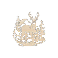 Deer Wood Craft Shape - Laser Cut Baltic Birch Unfinished DIY Wood Art Supplies DER59 - The Wood Shape Store
