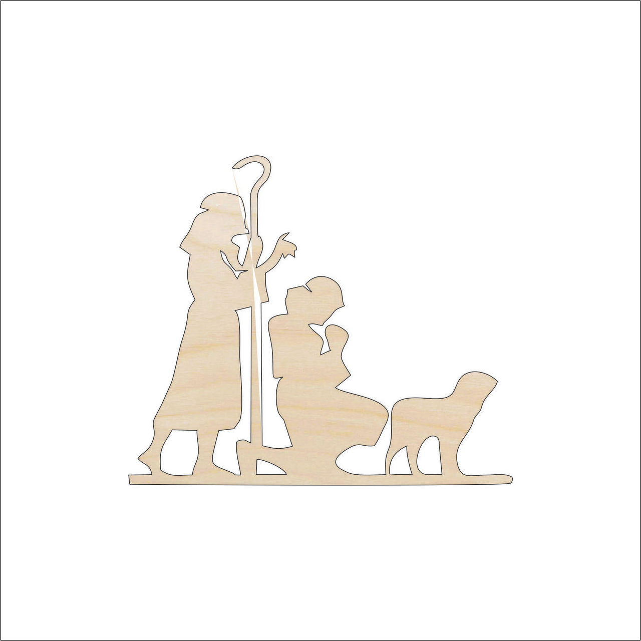 Shepherds Wood Craft Shape - Laser Cut Baltic Birch Unfinished DIY Wood Art Supplies XMS131 - The Wood Shape Store