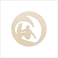 Surfing Wood Craft Shape - Laser Cut Baltic Birch Unfinished DIY Wood Art Supplies SPT684 - The Wood Shape Store