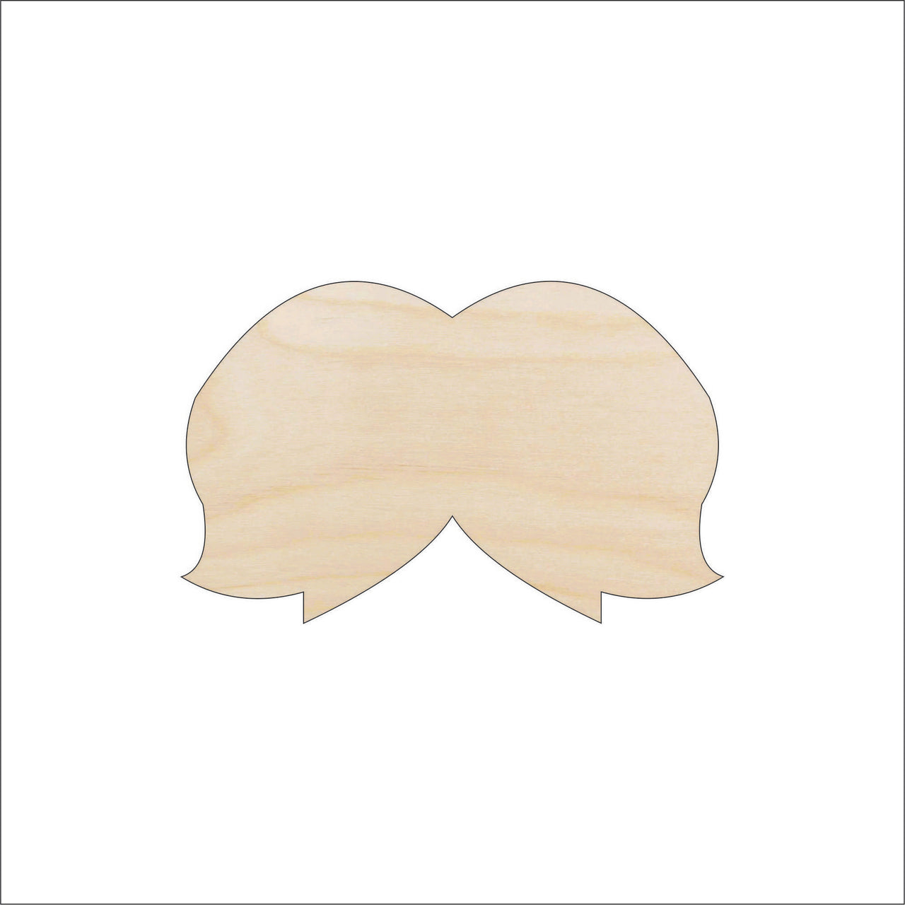 Mustache Wood Craft Shape - Laser Cut Baltic Birch Unfinished DIY Wood Art Supplies PPL49 - The Wood Shape Store