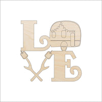 Camping Sign Wood Craft Shape - Laser Cut Baltic Birch Unfinished DIY Wood Art Supplies TRP63 - The Wood Shape Store