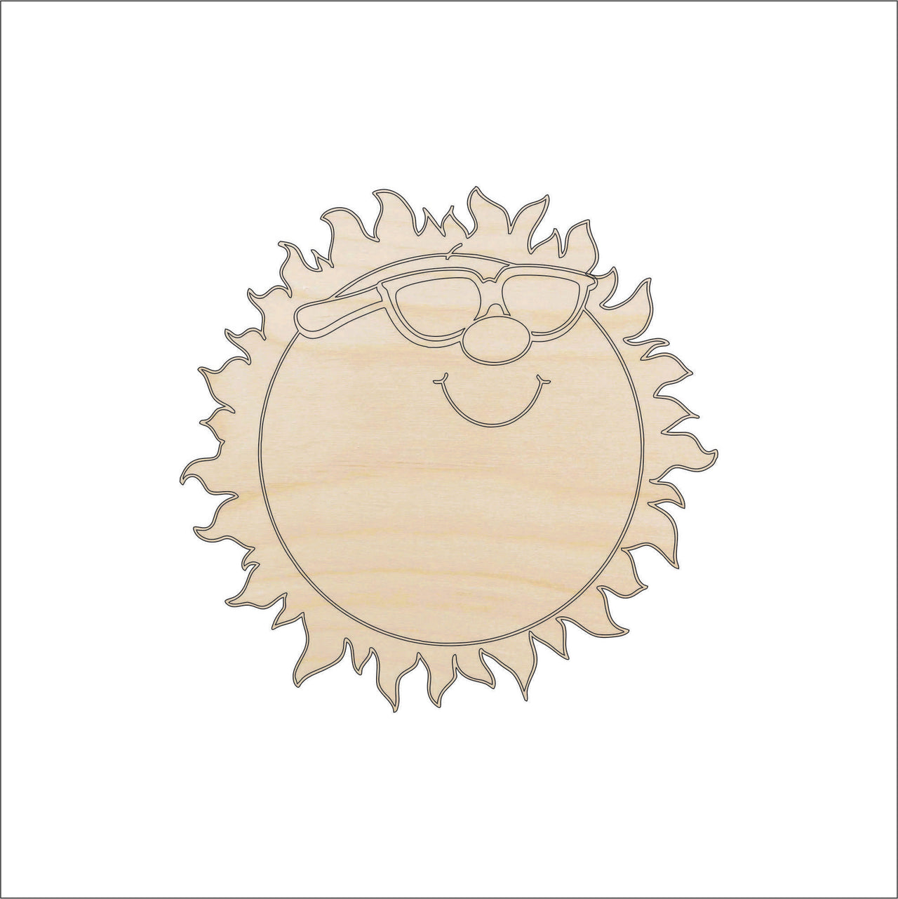 Sun Wood Craft Shape - Laser Cut Baltic Birch Unfinished DIY Wood Art Supplies SKY21 - The Wood Shape Store