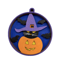 Pumpkin 3D Laser Cut Ornament – Baltic Birch Wood Craft Supplies | DIY Wood Ornament Kit HA28 - The Wood Shape Store