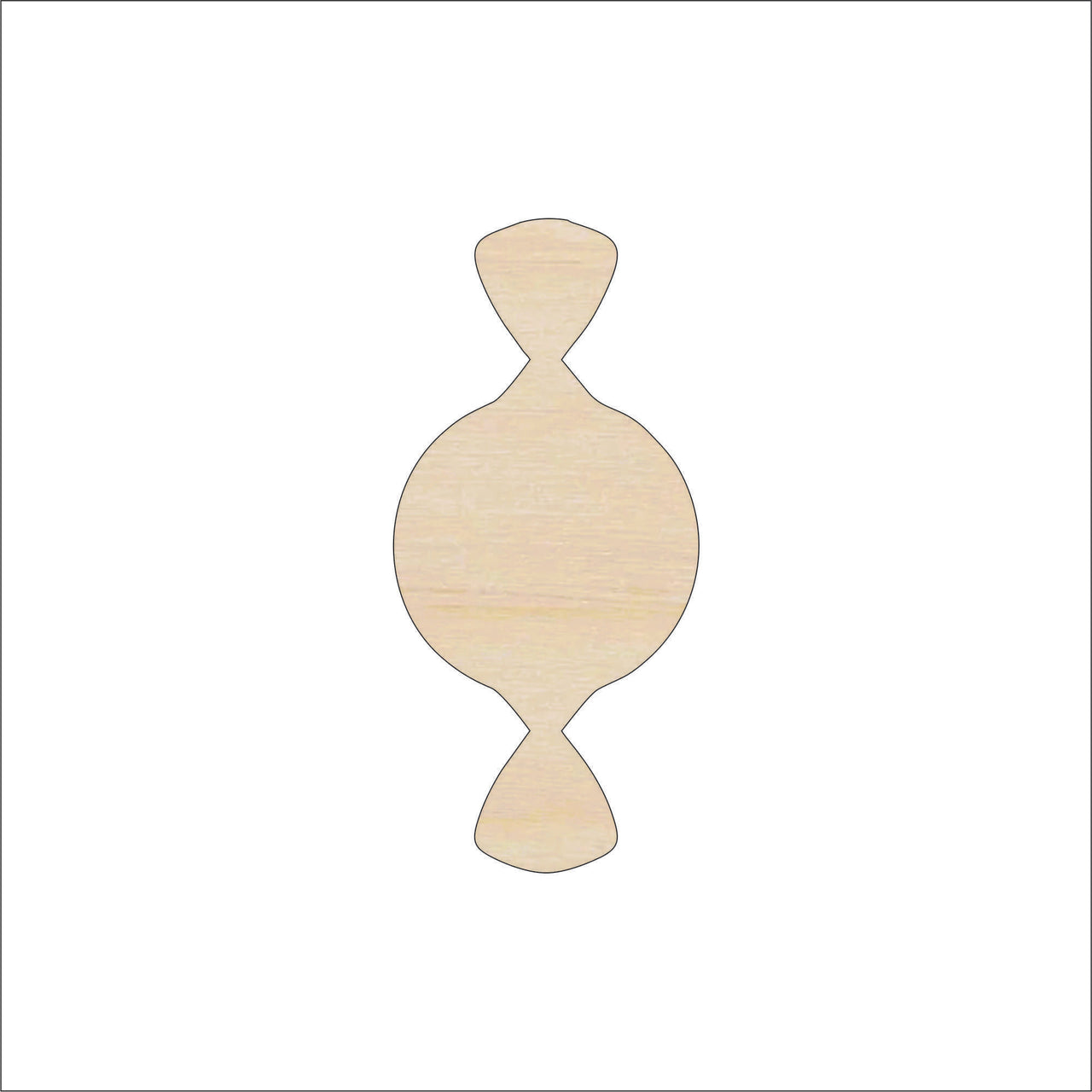 Candy Wood Craft Shape - Laser Cut Baltic Birch Unfinished DIY Wood Art Supplies FOD228 - The Wood Shape Store