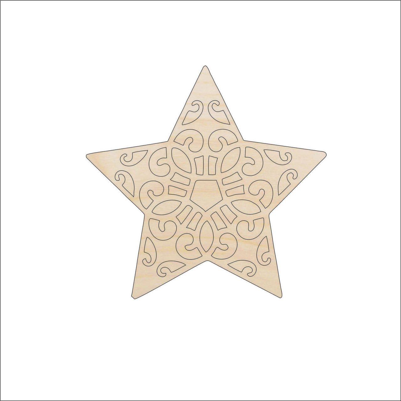 Star Wood Craft Shape - Laser Cut Baltic Birch Unfinished DIY Wood Art Supplies XMS24 - The Wood Shape Store
