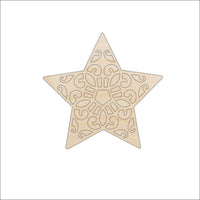 Star Wood Craft Shape - Laser Cut Baltic Birch Unfinished DIY Wood Art Supplies XMS24 - The Wood Shape Store