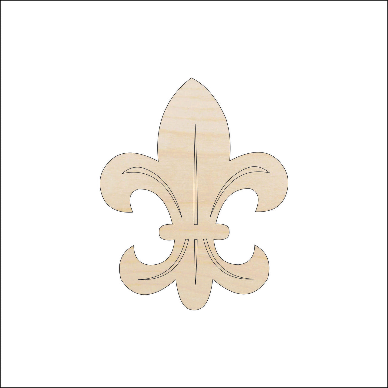 Fleur de Lis Wood Craft Shape - Laser Cut Baltic Birch Unfinished DIY Wood Art Supplies DSN40 - The Wood Shape Store