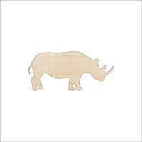 Rhino Wood Craft Shape – Laser Cut Baltic Birch Unfinished DIY Wood Art Supplies ANML61 - The Wood Shape Store