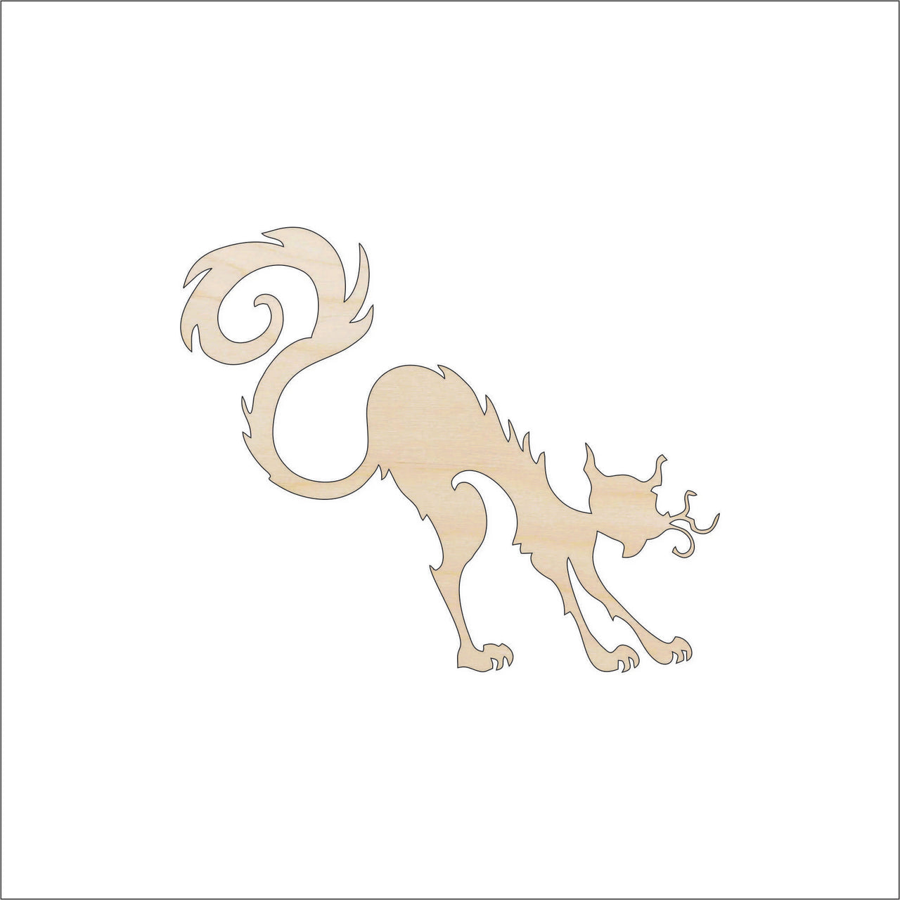 Cat Wood Craft Shape - Laser Cut Baltic Birch Unfinished DIY Wood Art Supplies FAL139 - The Wood Shape Store