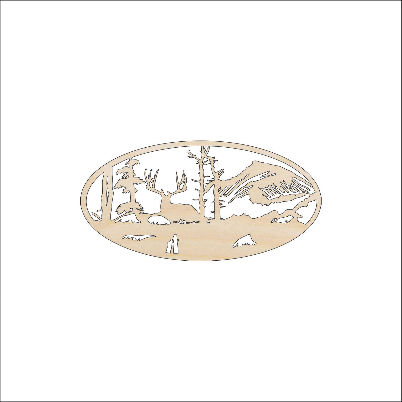 Deer Wood Craft Shape - Laser Cut Baltic Birch Unfinished DIY Wood Art Supplies DER72 - The Wood Shape Store