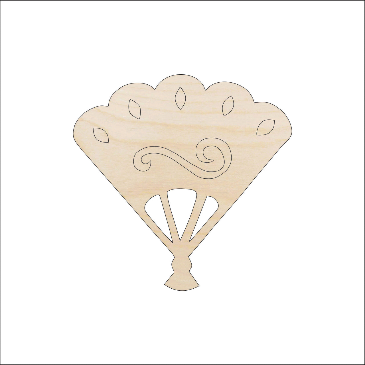 Fan Wood Craft Shape - Laser Cut Baltic Birch Unfinished DIY Wood Art Supplies CLT19 - The Wood Shape Store