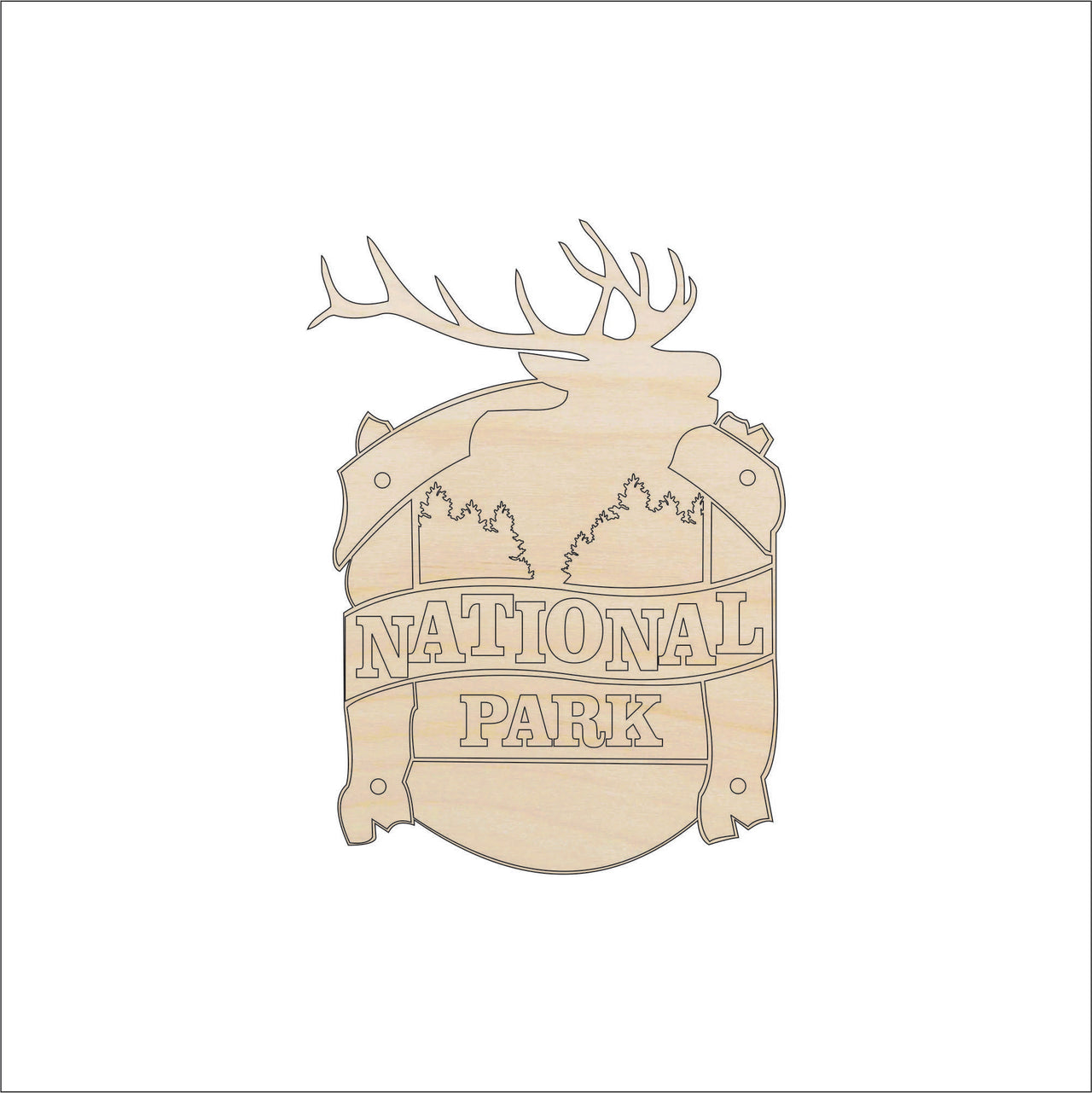 National Park Wood Craft Shape - Laser Cut Baltic Birch Unfinished DIY Wood Art Supplies TRP56 - The Wood Shape Store